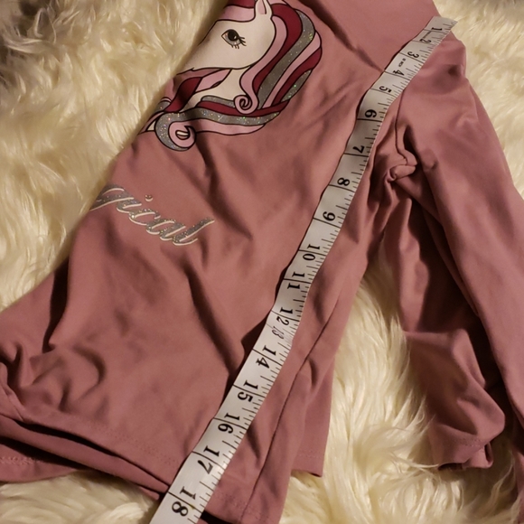 Jenna and Jessie Pink Unicorn "Stay Magical" Top - Picture 5 of 8